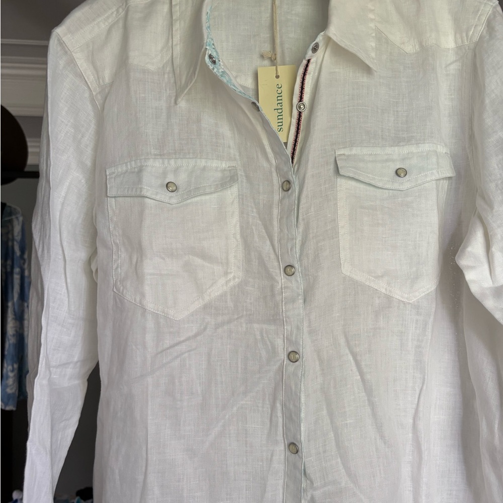 Sundance White Button Down Shirt